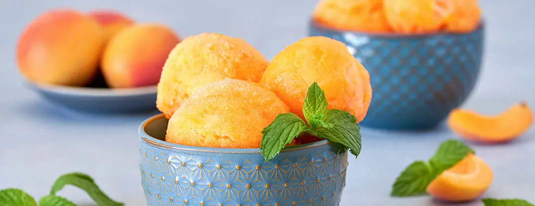 sorbet with peach and apricot